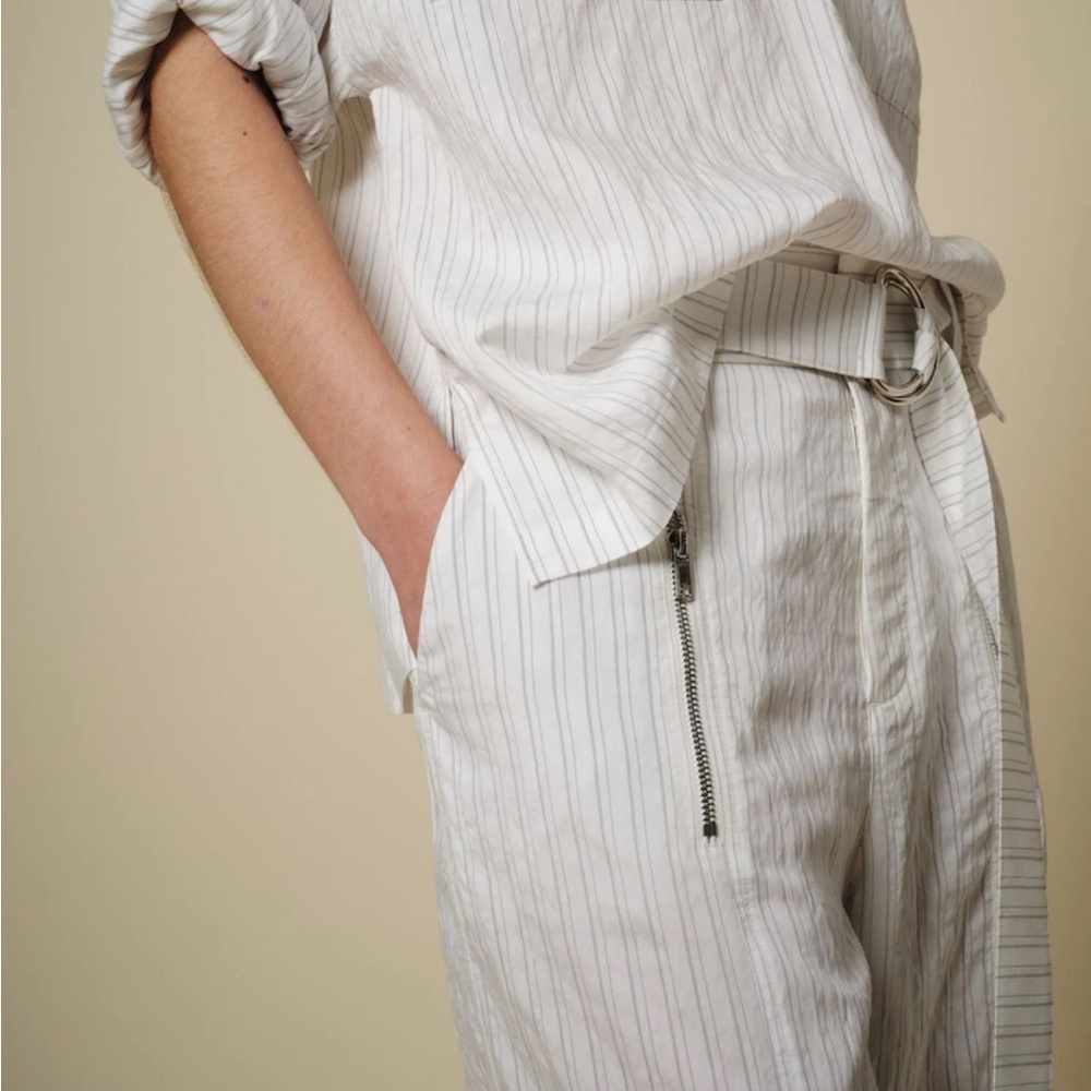 NWT Saint Art Women's Courtney White Black Stripe Baggy Pants Small reg $298 - Picture 3 of 10